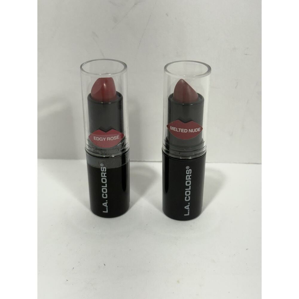 L.A. COLORS Pout Chaser Lipstick Lot Of 2 - Edgy Rose & Melted Nude READ Descr**